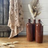 Old hot water bottle in glazed stoneware