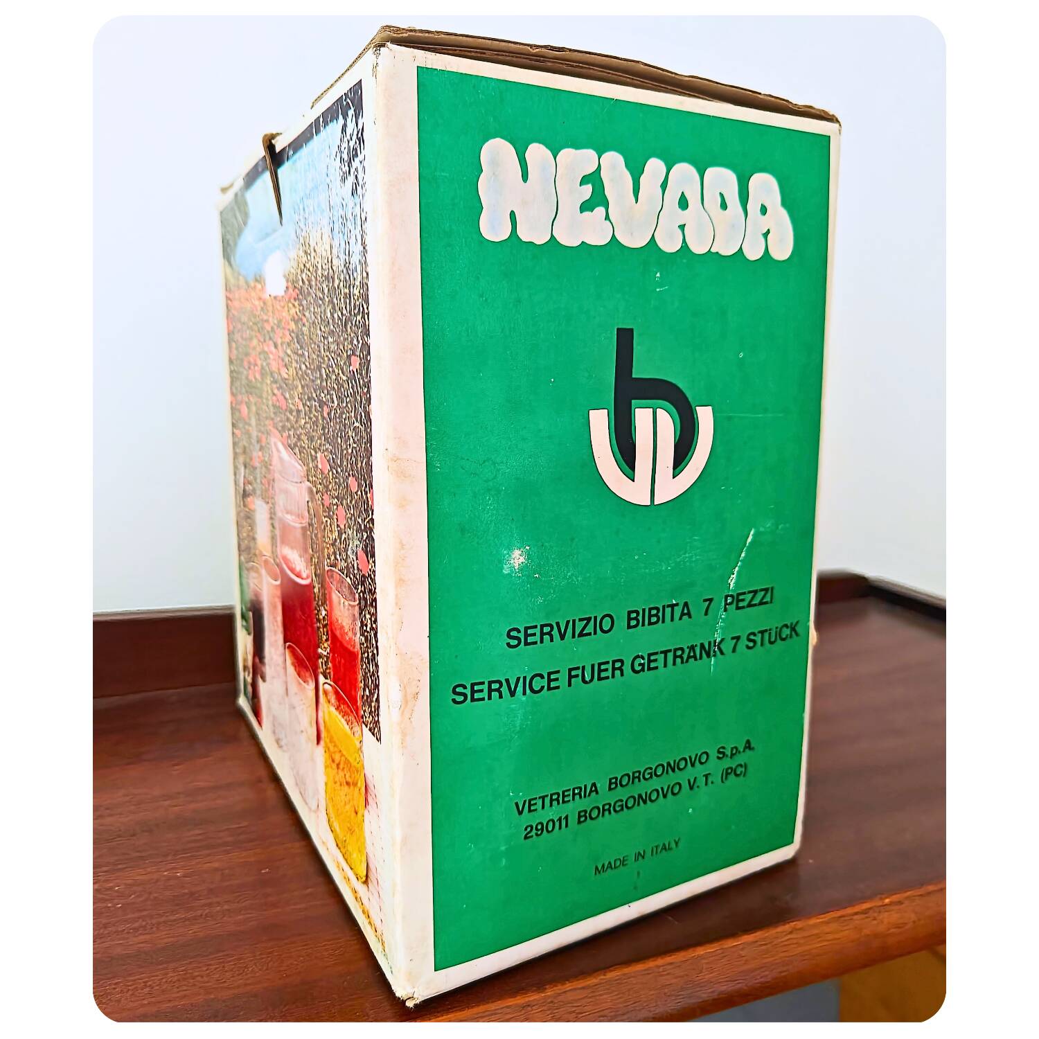 Service à boissons vintage Italien Borgonovo "Nevada" – 7 pièces