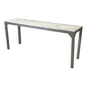 Metal and Carrara marble console