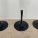 set of 6 vintage champagne flutes with black stems – 1970s