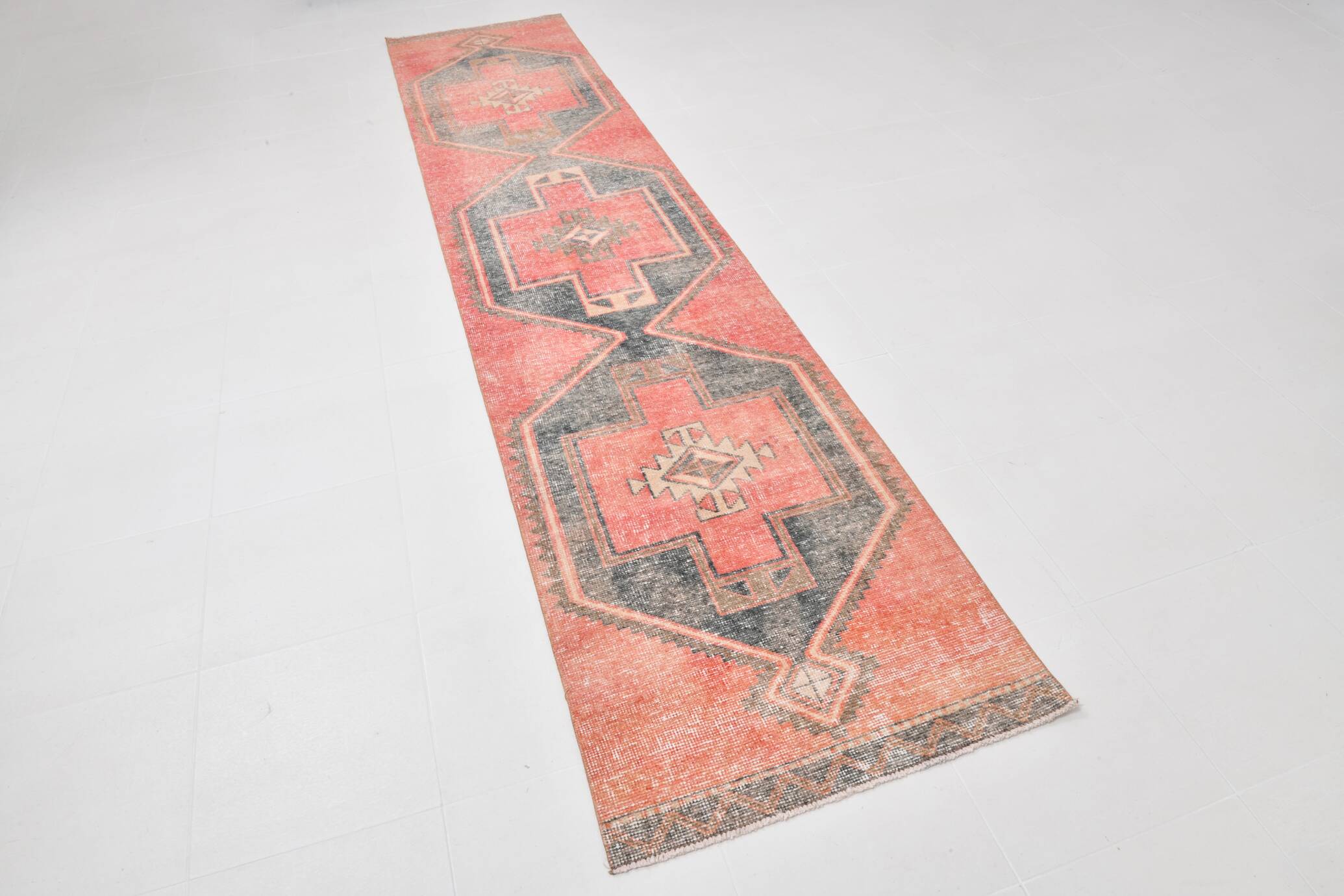 3x13 Wool Runner Rug, Turkish Runner, 82x381Cm