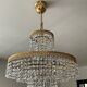 Brass chandelier and crystal tassel waterfall