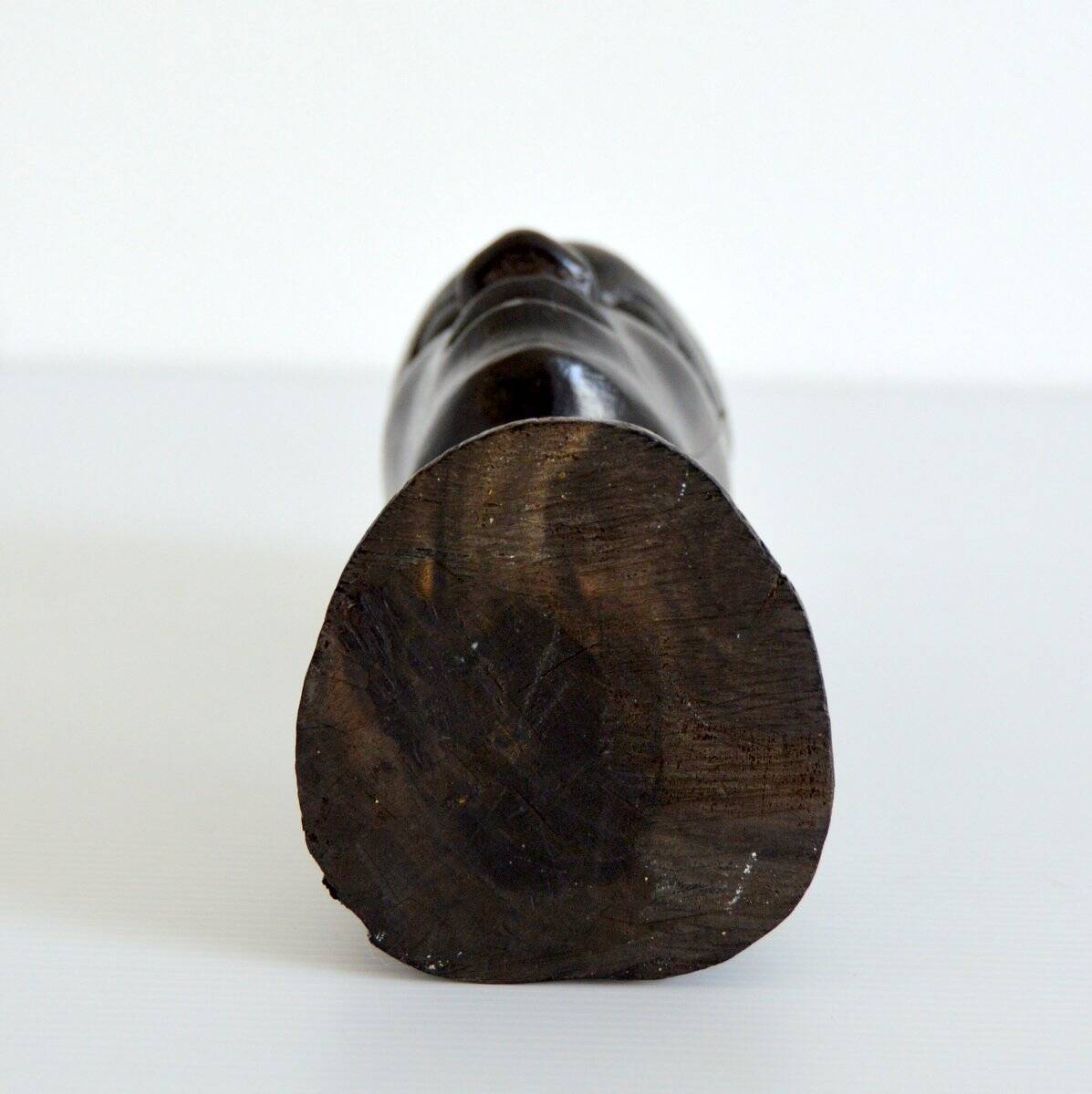African head sculpture in ebony wood 1940s