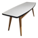 Vintage surfboard coffee table in birch and formica, 1950s