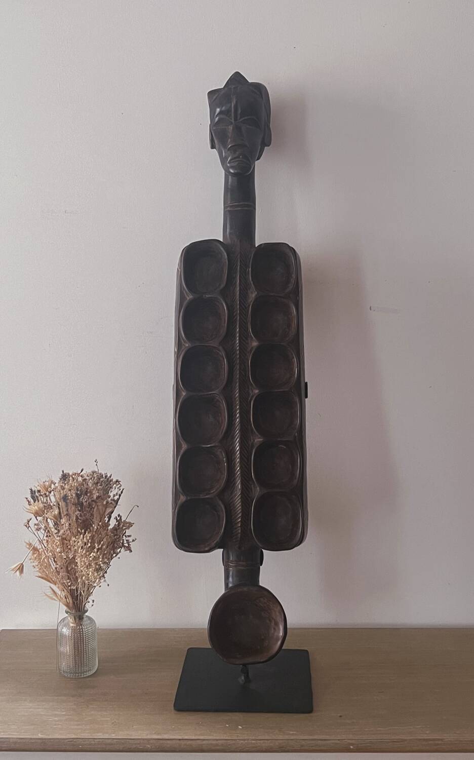 Large wooden Awale Baoule game (Burkina Faso)