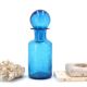 Blue bubbled glass carafe from Portieux, 1970s