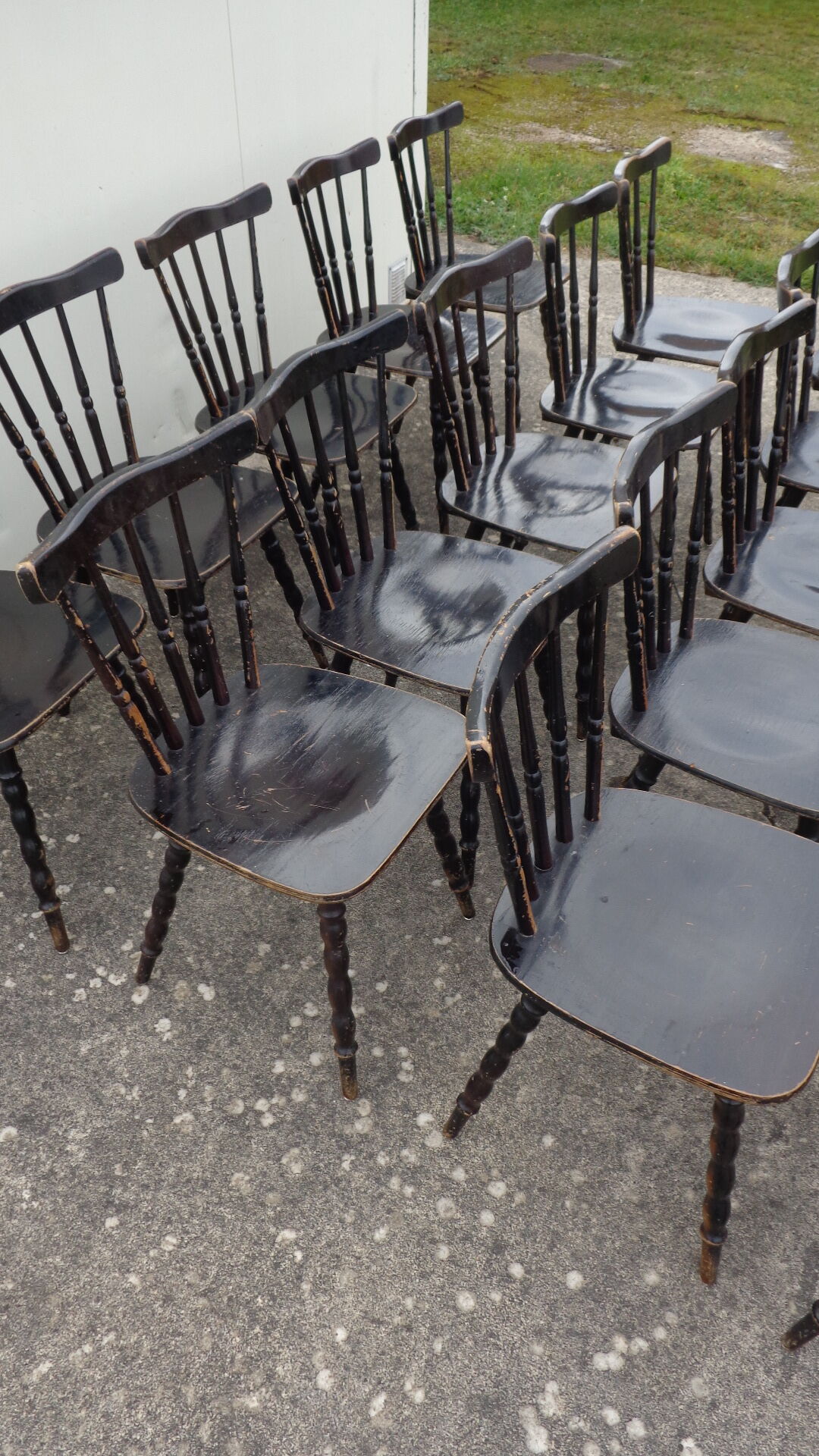 Set of 20 black bistro chairs