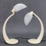 1970s Pair of Veneta Lumi Table Lamps  model Virgola, Italy