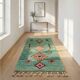 Bohémian green Berber hallway rug 75 x 280 cm