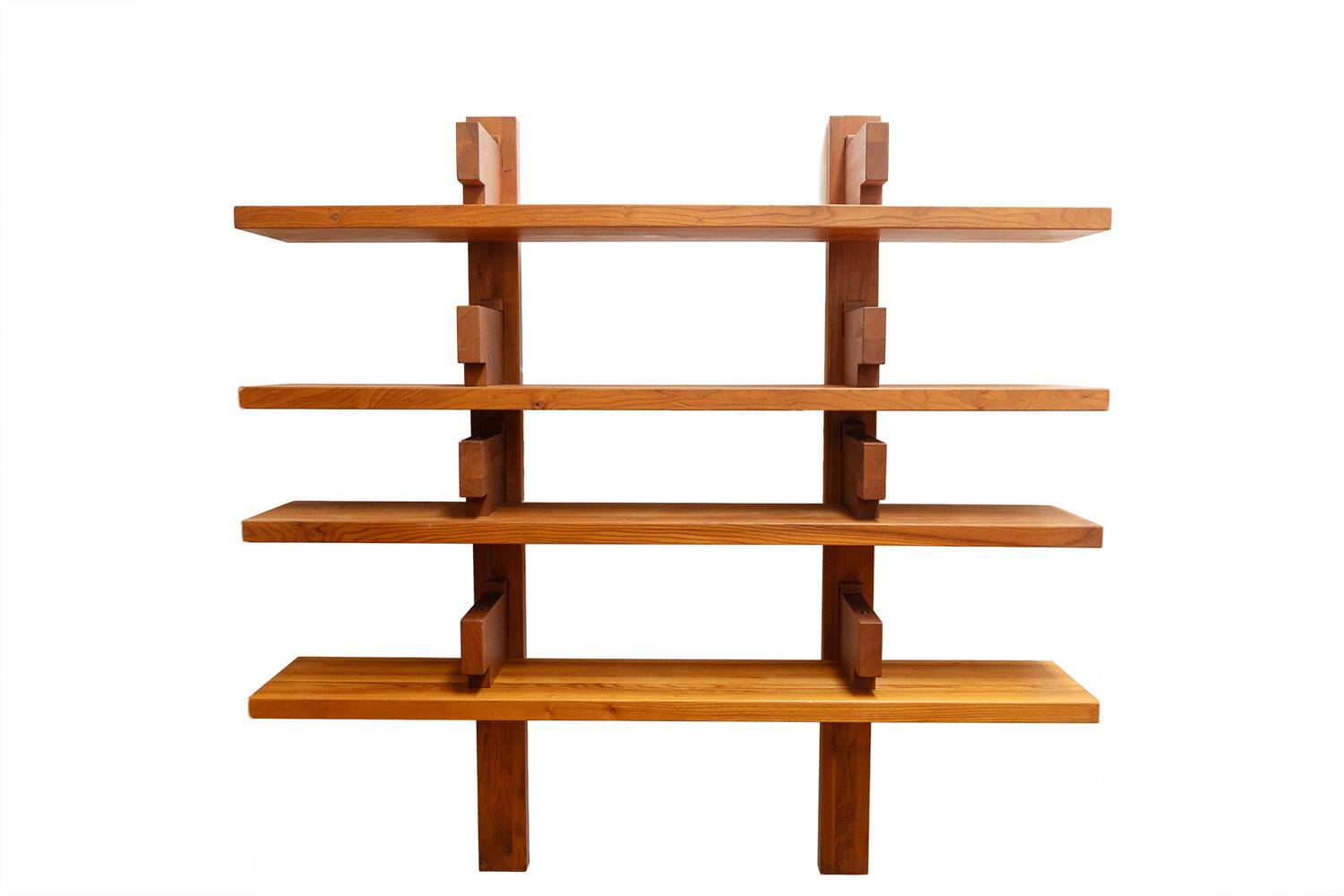 Pierre Chapo. Shelf or bookcase in natural elm. 1980s.
