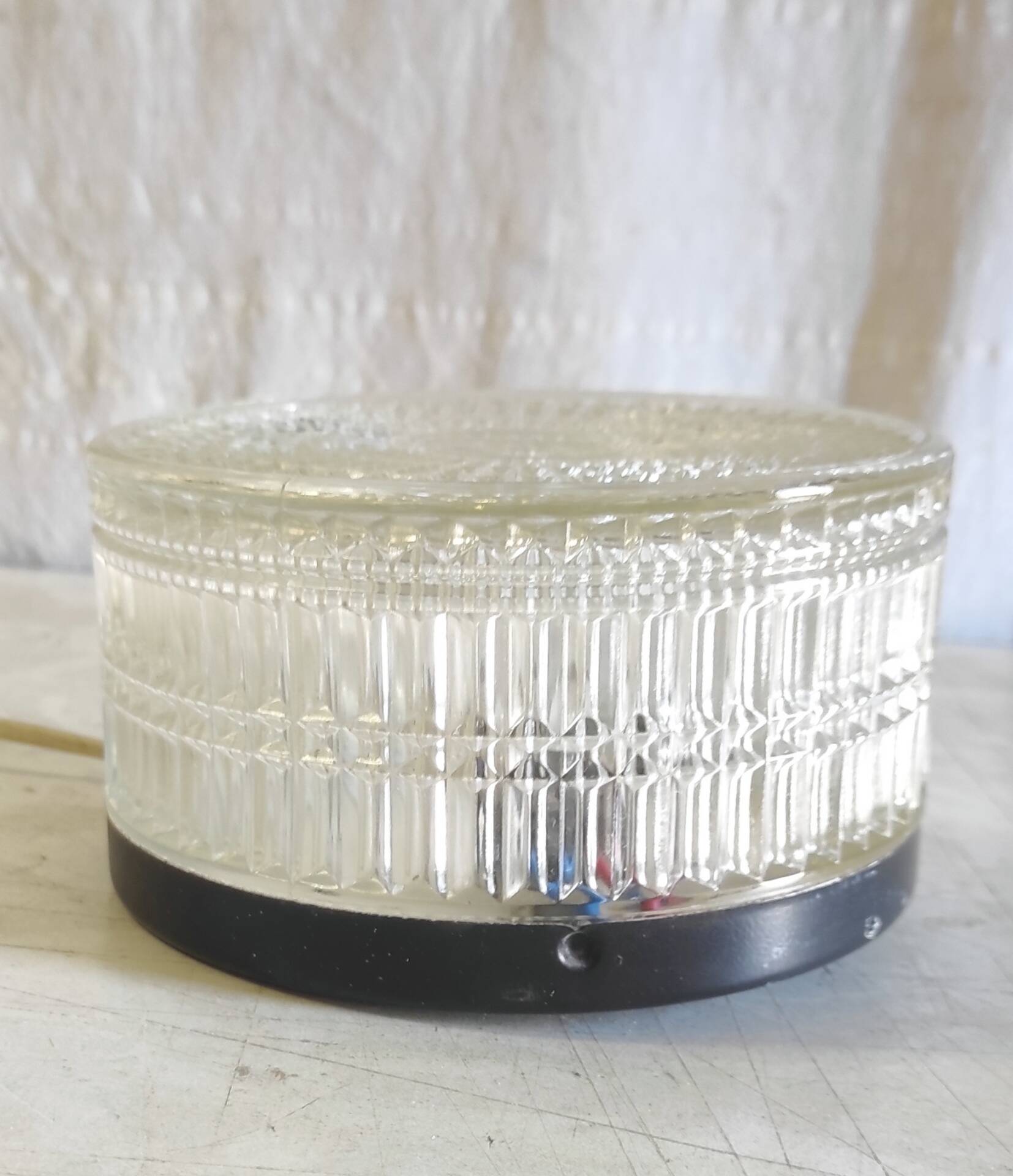 Ceiling light or wall sconce in prismatic glass - mid 20th century.