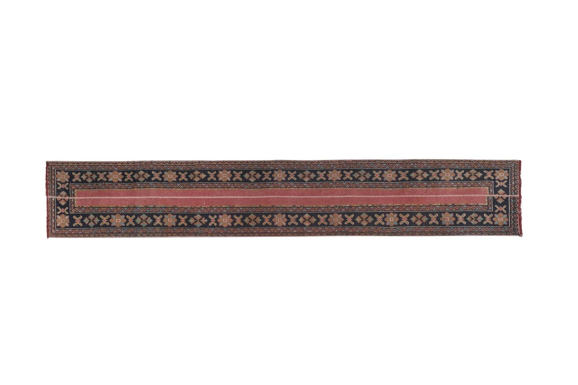 Vintage Turkish hallway rug 61x376 cm