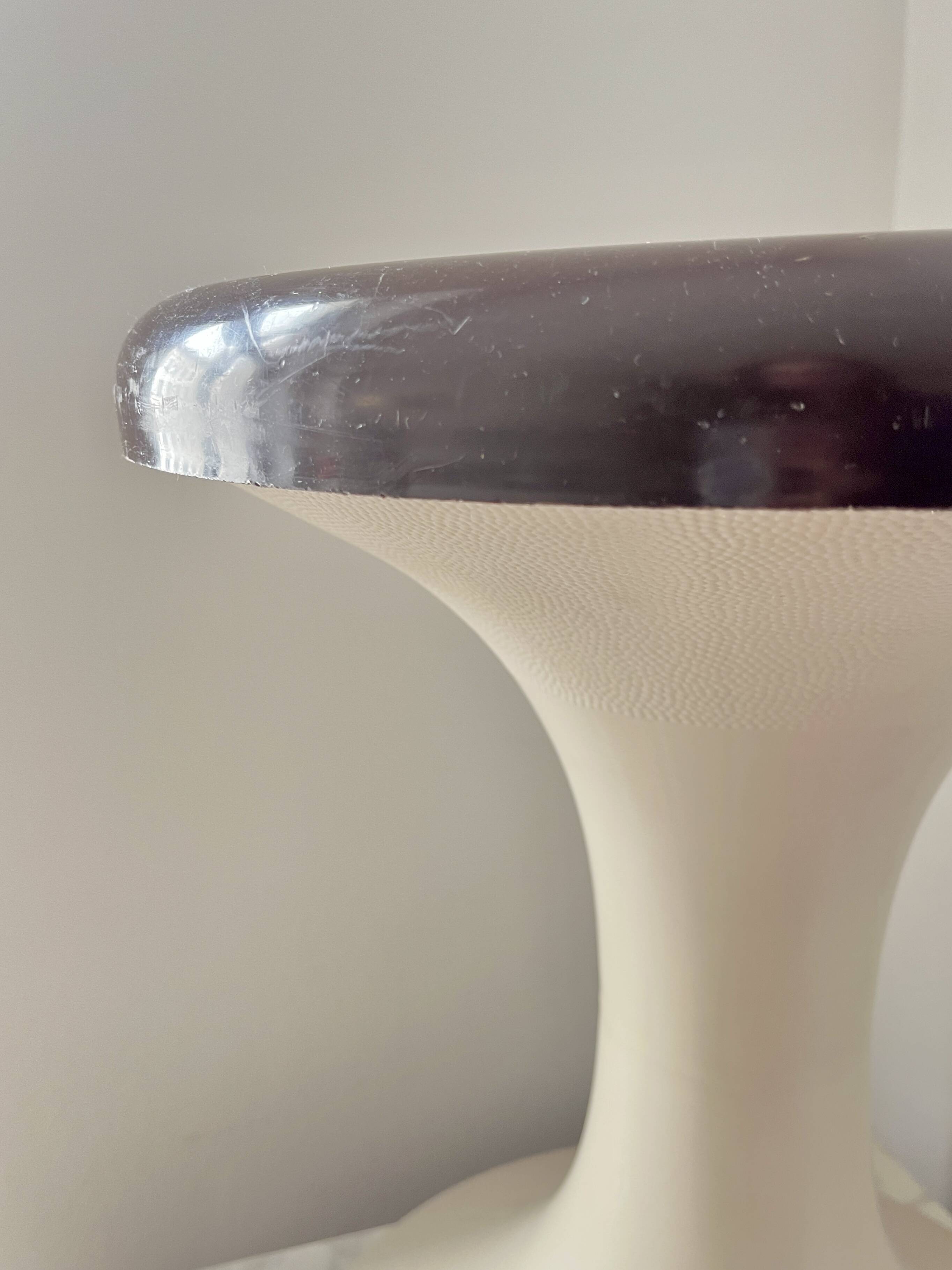 Vintage GDR Space Age brown plastic Tulip Stool, 1960s