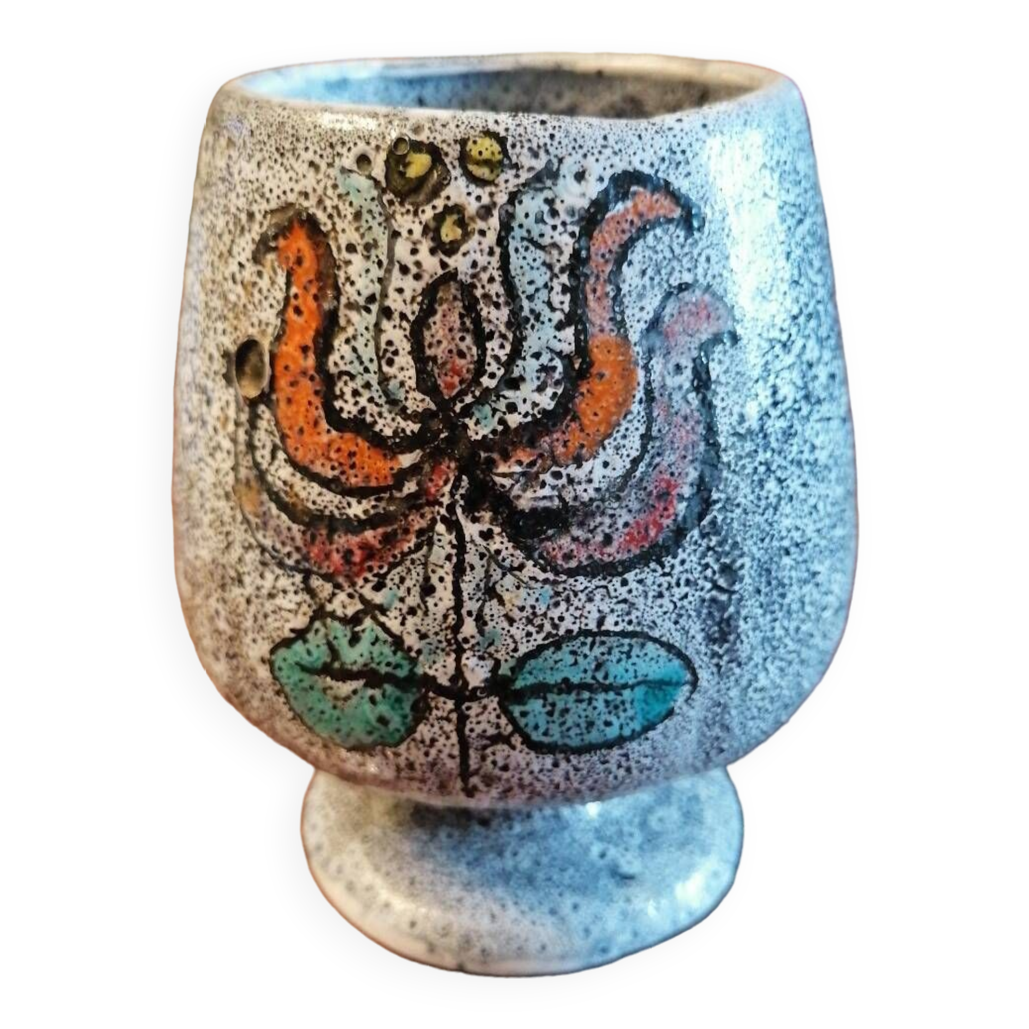 Small design vase 1960 fat lava