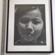 Vintage black and white photography, portrait, original framed print 42x52 cm.