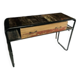 Industrial style console (or desk) in wood & metal