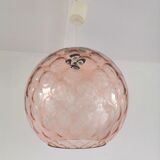 Suspension in bubble glass pink design 70s