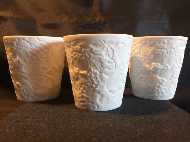Set of 4 photophores in white biscuit