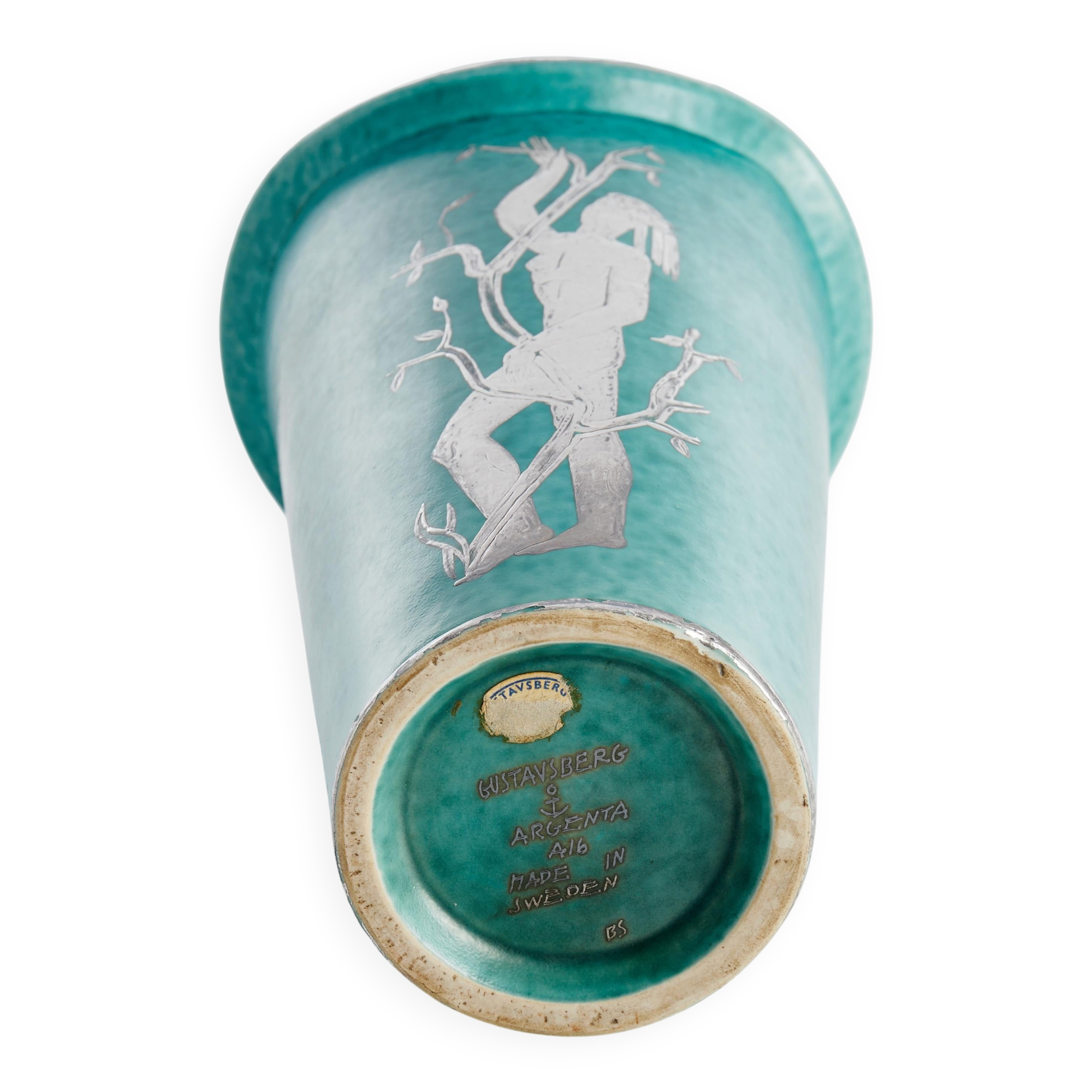 Vase Wilhelm Kage 'argenta' for Gustavsberg Sweden 1950