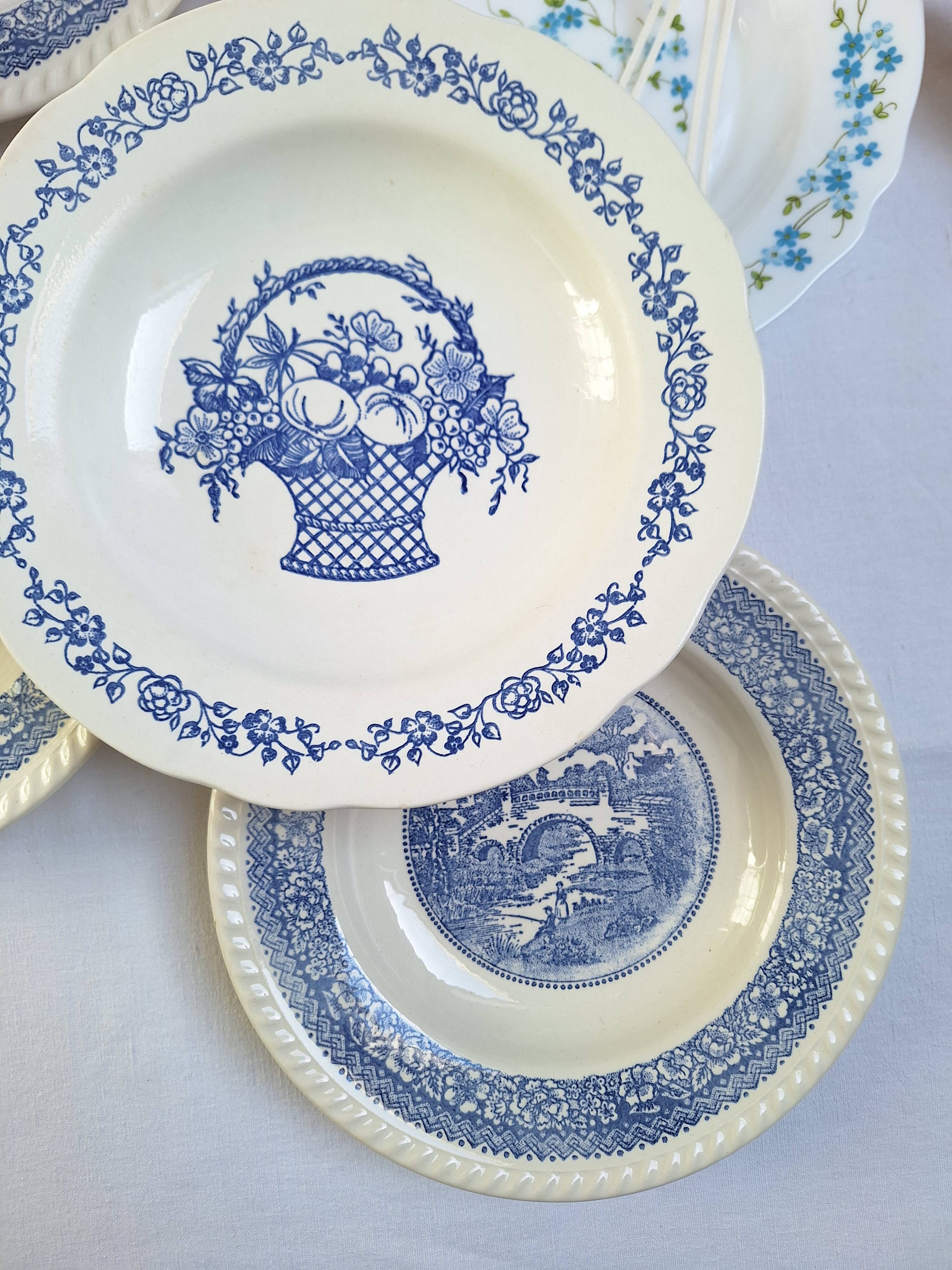 Vintage blue deep plates