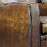 Set of 2 stylish yet comfortable armchairs made of sheepskin leather with a sleek design