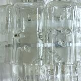 Pair of XL clear murano glass elements wall lamps produced in Italy during the 70s. Attributable to