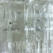 Pair of XL clear murano glass elements wall lamps produced in Italy during the 70s. Attributable to