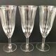 6 chiseled glass champagne flutes