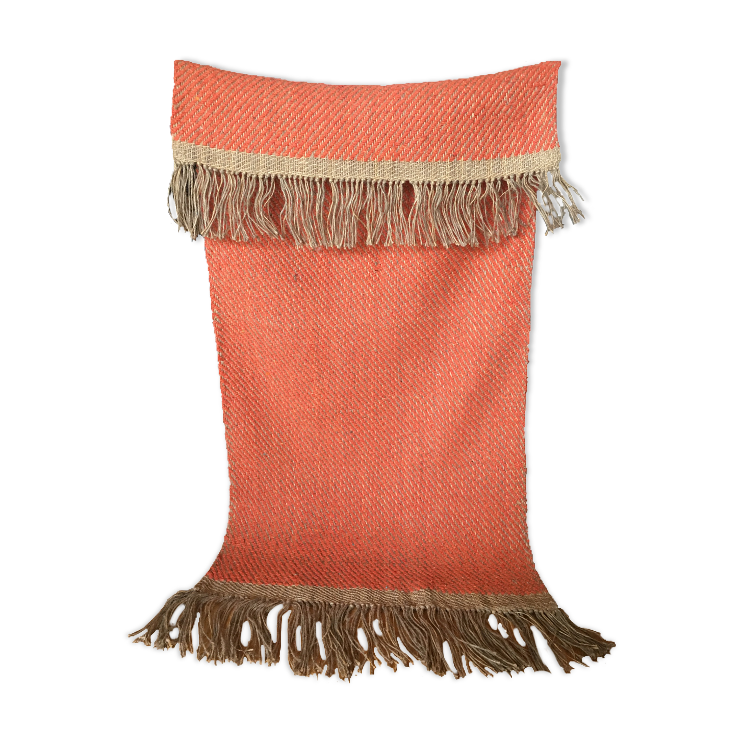 Hemp and wool woven carpet 146x61 cm