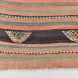 5x9 Rug For Living Room Salmon Green Kilim Rug, 145x288Cm