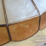 70s mother-of-pearl and brass pendant light