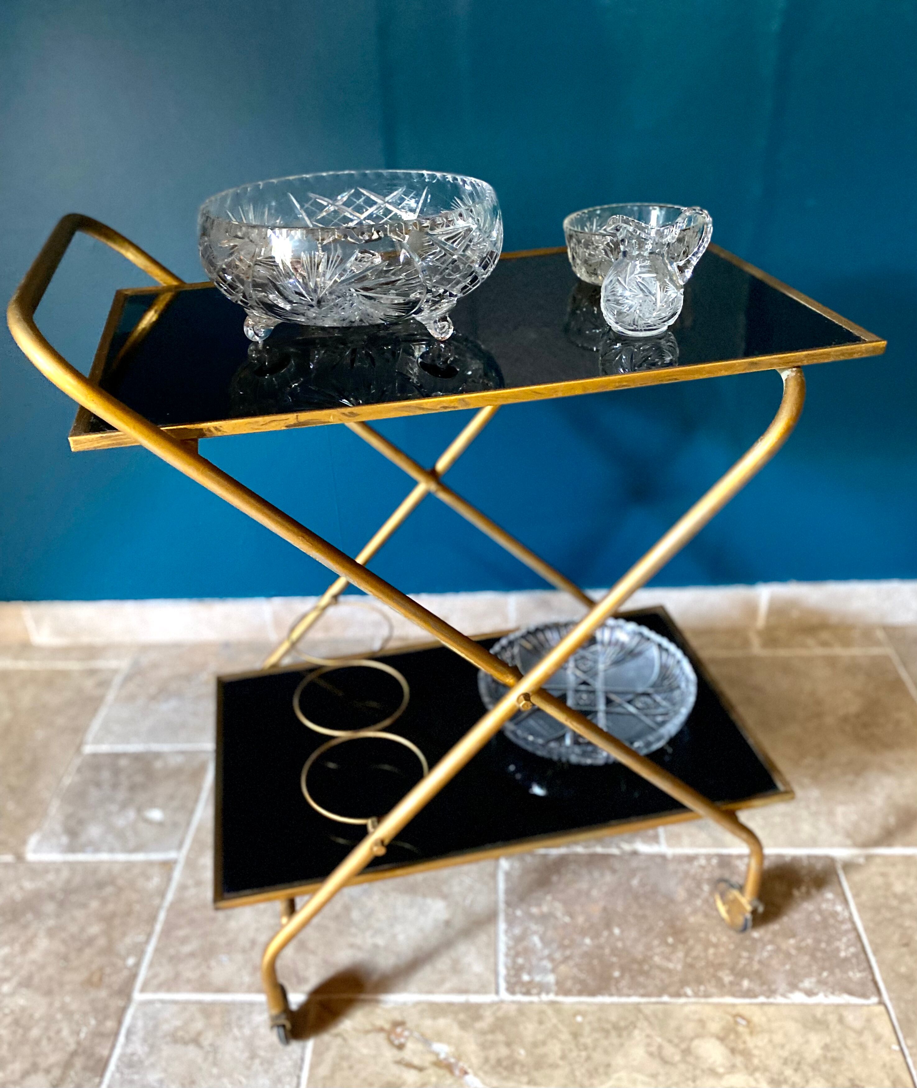 Glass and brass service