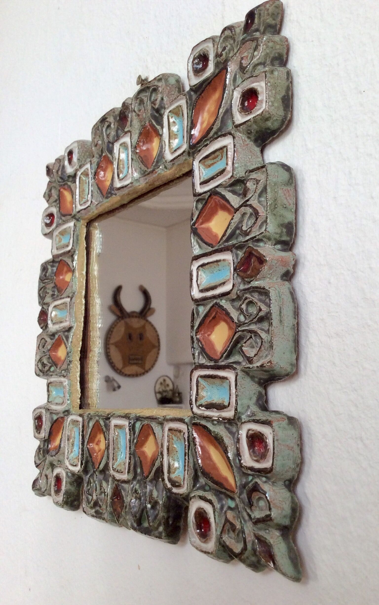 Miroir Les Cyclades par Roland Zobel, 30cmx30cm