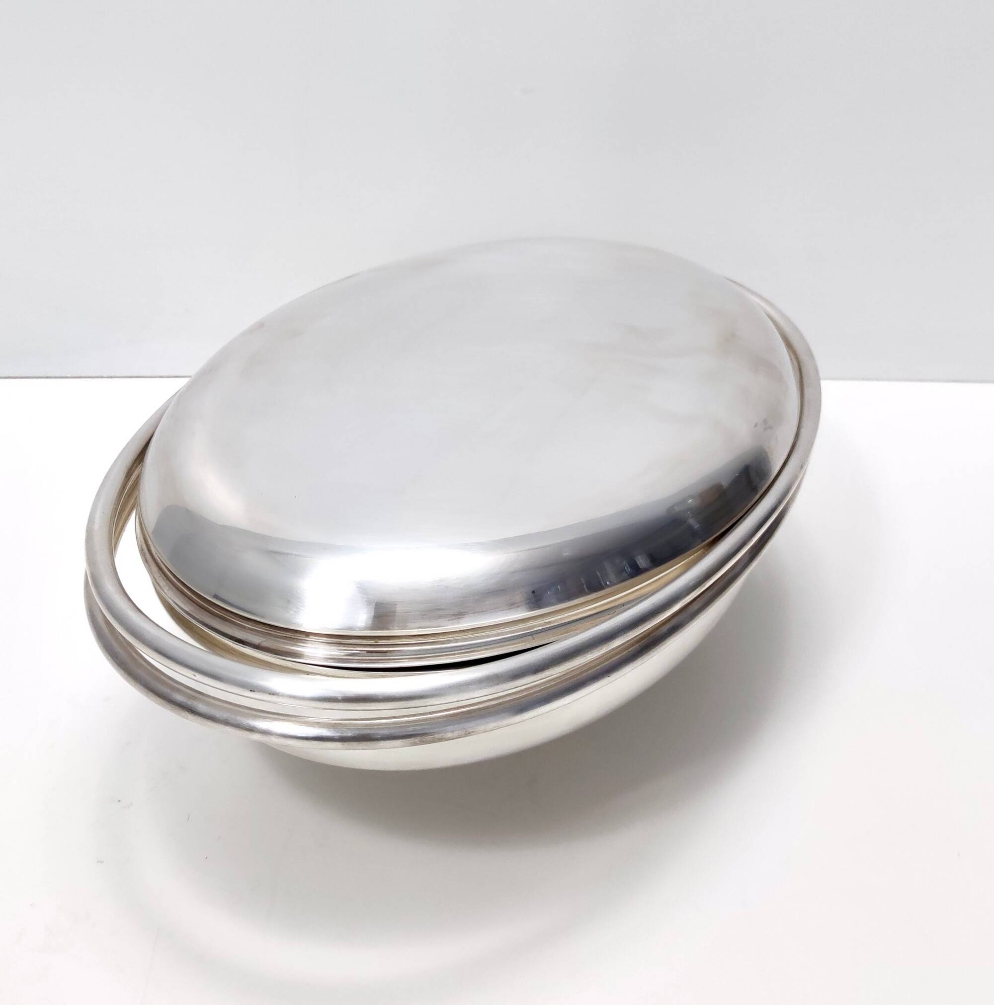 Lino Sabattini Silver-Plated Metal Serving Plate, Marked, Italy