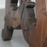 Antique 18th-century Spanish dining table with a wrought iron base