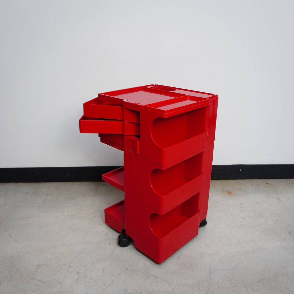Bieffeplast "Boby" red rolling trolley, Joe Colombo - 1970s