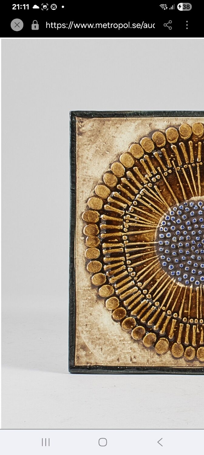Lisa Larson tile series Unik "Sunflower" - Gustavsberg