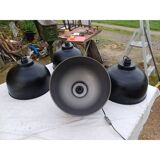 4 black metal industrial pendant lights