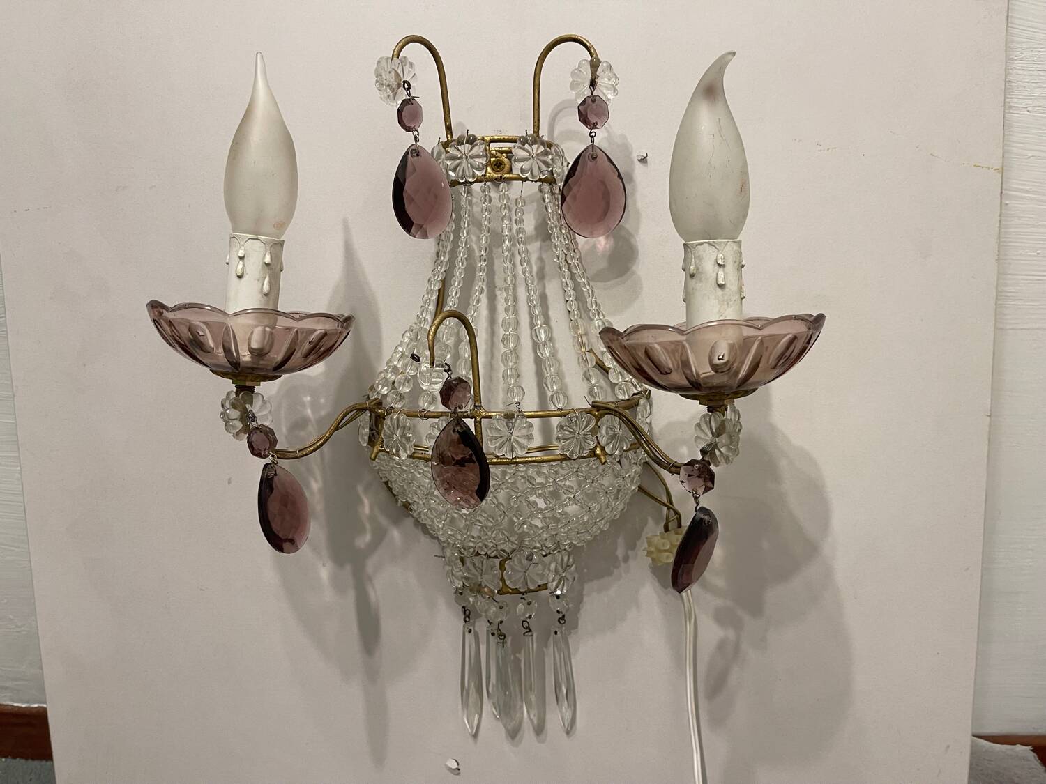 Appliques en perles de verre Ensemble de 2 années 1980