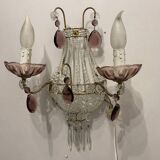 Glass Beaded Sconces Set of 2 1980’s