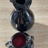 Duo of vintage glass paste vases from the 70s