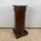Biedermeier Drum Cabinet in Walnut Veneer & Marble, France, 1830s