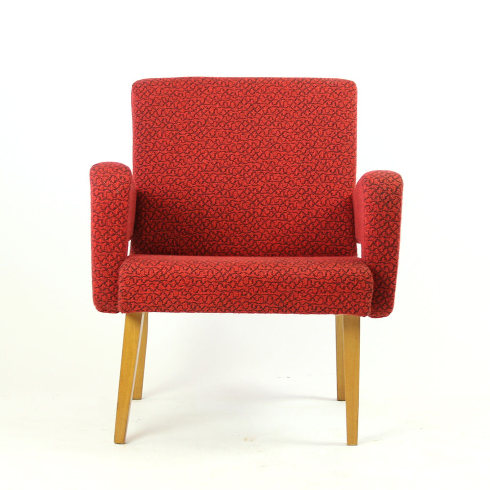 Red Midcentury Armchair by Jitona, Czechoslovakia 1960s
