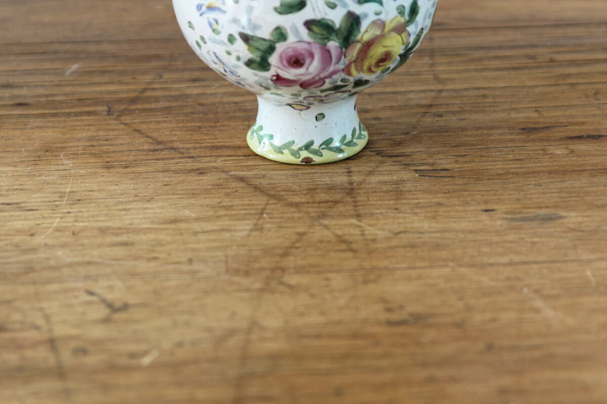 Earthenware ball vase, signed Veuve Perrin