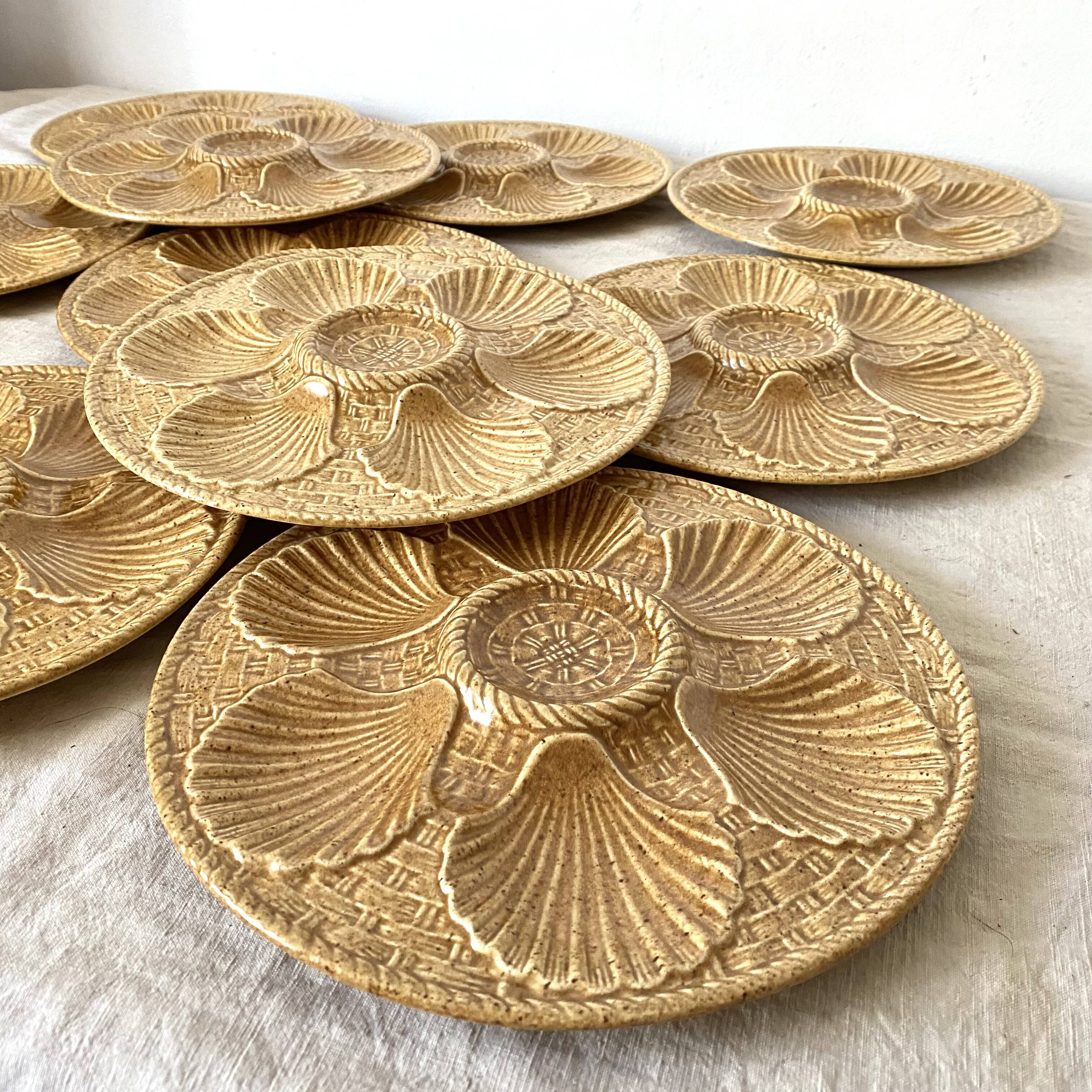 Assiettes à huîtres vintage Longchamp