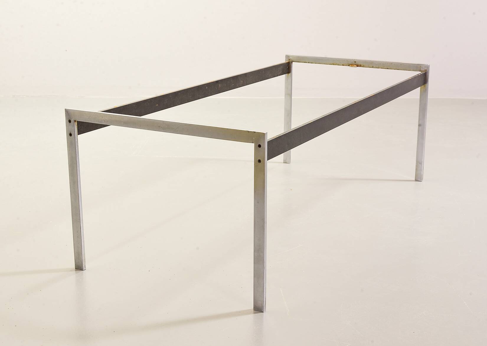 Kho Liangh Black Marble and Brushed Steel Coffee Table by Artifort 1960s
