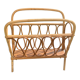 Vintage bamboo and rattan magazine holder 1960