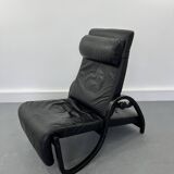 Fauteuil sinus en cuir noir de westnofa, 1970s