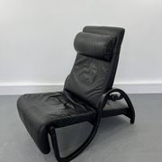 Sinus lying leather black chair from westnofa, 1970s