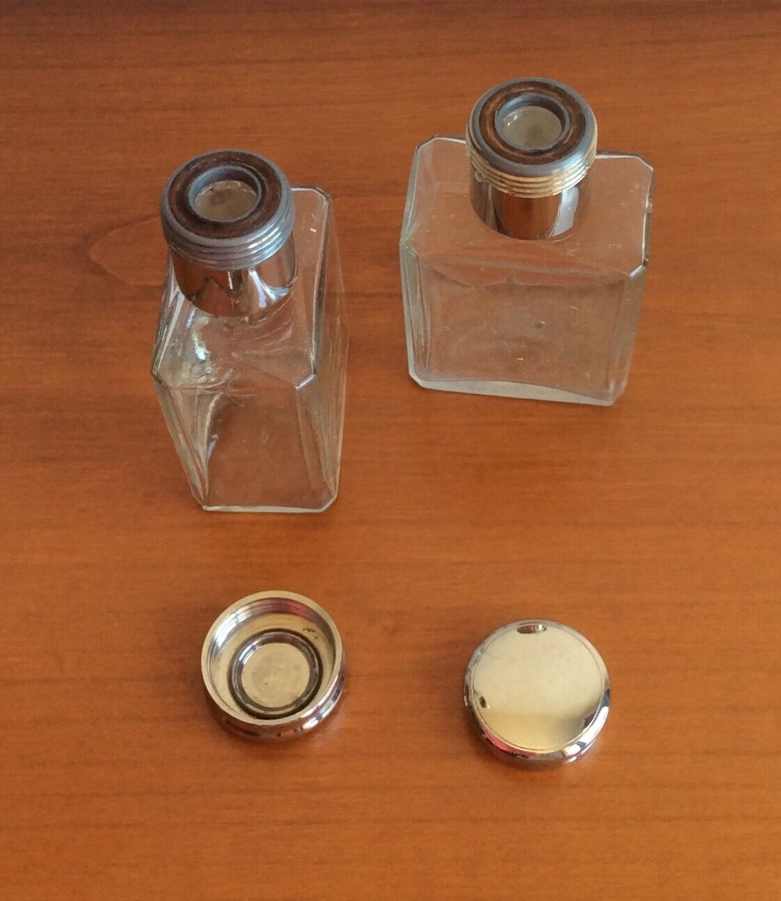 Lot of 2 old travel bottles